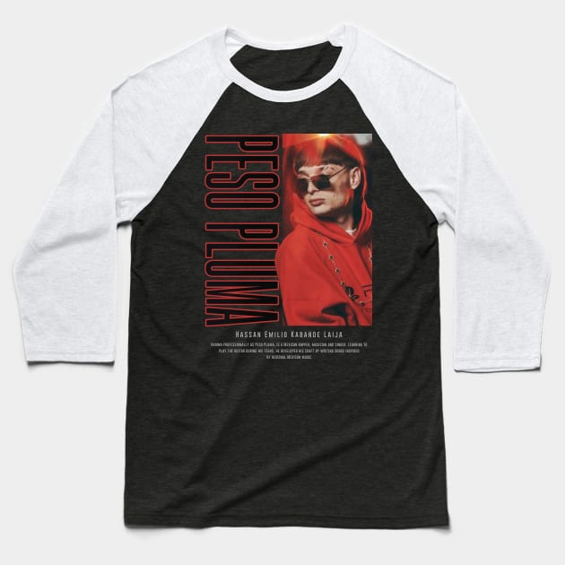 peso pluma red mexican rap Baseball T-Shirt by xalauras studio